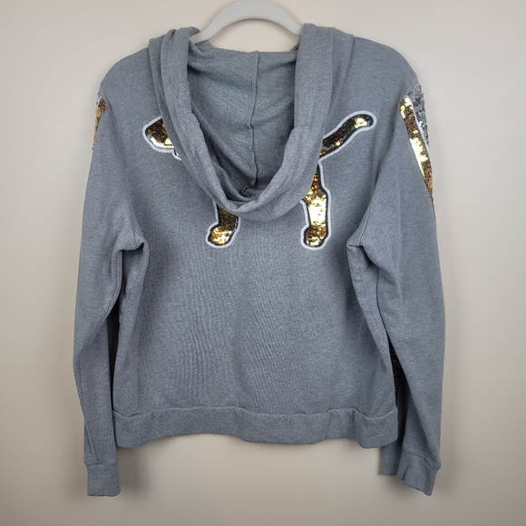 Pink Victoria's Secret Gray Bling Hoodie size L - Picture 6 of 7